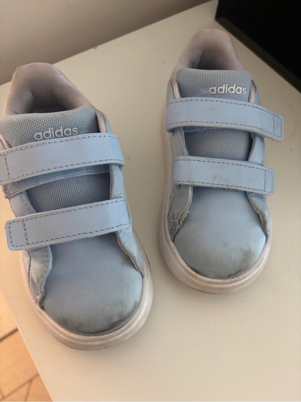 adidas Kids Pale Blue Velcro Strap Sneakers